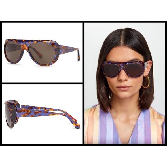 💕ALAIN MIKLI💕 Marmion Sunglasses Aviator Violet Spotted Tortoise Brown Lenses - Picture 1 of 16